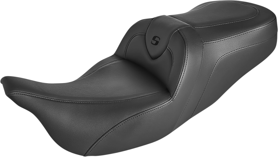 SADDLEMEN Roadsofa™ Seat - without Backrest - Black/Black Stitch - FLH/FLT '08-'24 808-07B-187