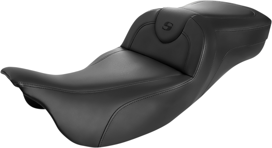 SADDLEMEN Roadsofa™ Extended Reach Seat - Black/Black Stitching - w/o Backrest - FL '08-'24 808-07B-188