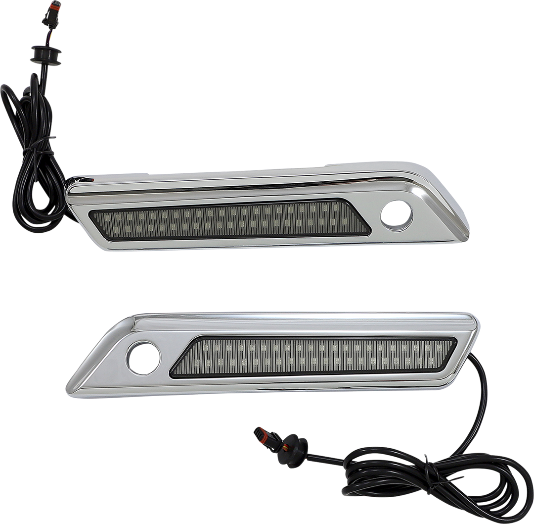 CUSTOM DYNAMICS Latch Light - Saddlebag - Dual Color - Smoke - Chrome CD-SBL-DC4-SC