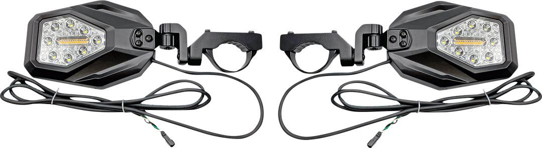 CUSTOM DYNAMICS Mirrors - SXS - Side View - Hexagon - Black SXS-MIRROR