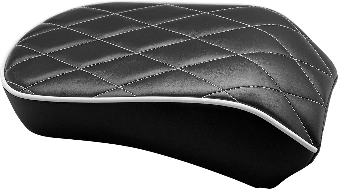 LE PERA Bare Bones Pillion Pad - White Diamond - Black - FLDE/FLHC '18-'23 LYX-007PDMWTP
