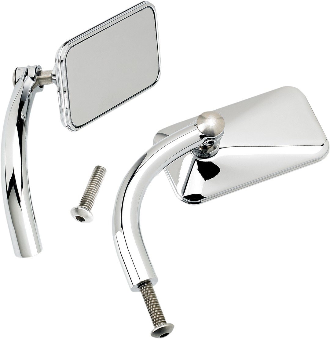 BILTWELL Mirrors - Utility - Side View - Rectangle - Perch - Chrome - Pair 6502-200-502
