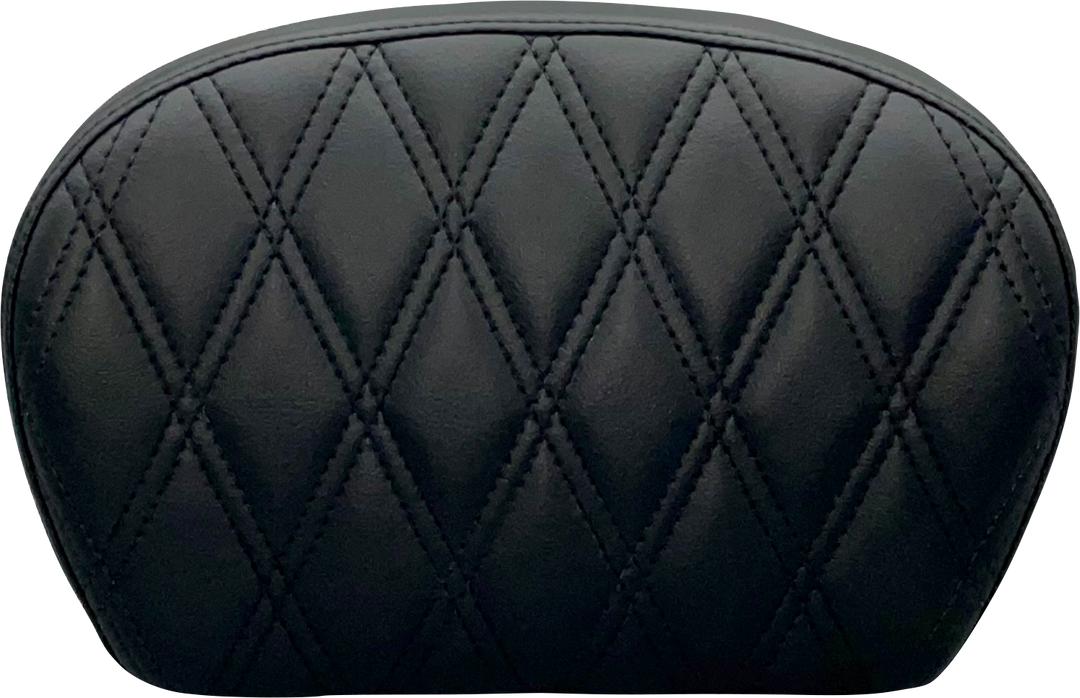 LE PERA Sissy Bar Pad - Large - Vinyl - Double Diamond - Dull Black L-SBP01DD-DULL