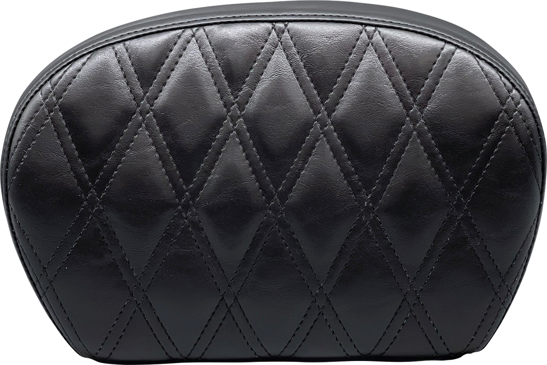 LE PERA Sissy Bar Pad - Large - Vinyl - Double Diamond - Shiny Black L-SBP01DD-SH
