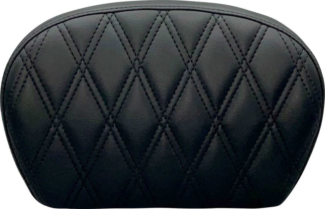 LE PERA Sissy Bar Pad - Large - Vinyl - Single Diamond - Dull Black L-SBP01DM-DULL