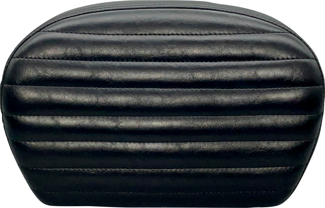 LE PERA Sissy Bar Pad - Large - Pleated - Shiny Black L-SBP01PT-SH