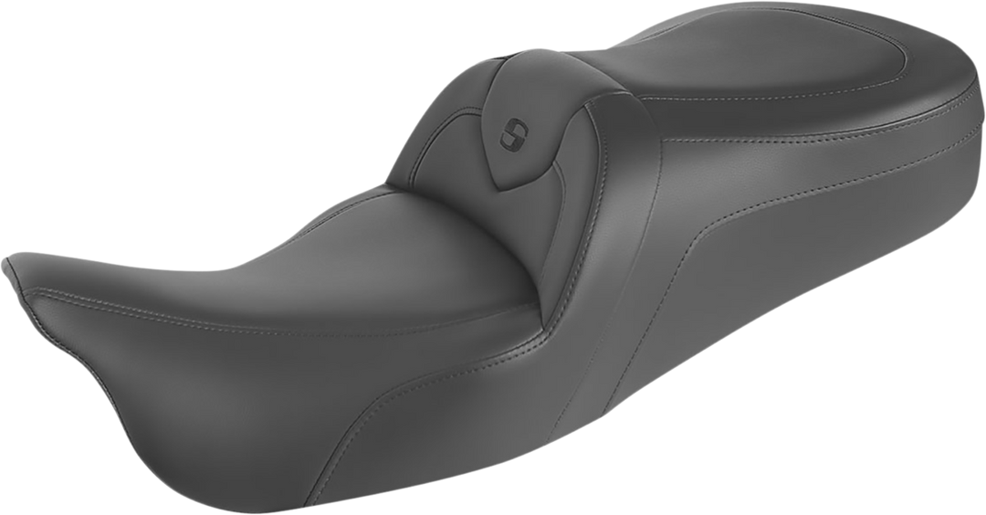 SADDLEMEN RoadSofa™ Seat - Without Backrest - Black w/ Black Stitching - FL '09-'24 808-07B-187T