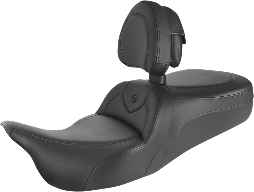 SADDLEMEN RoadSofa™ Seat - With Backrest - Black w/ Black Stitching - FL '09-'24 808-07B-187TBR
