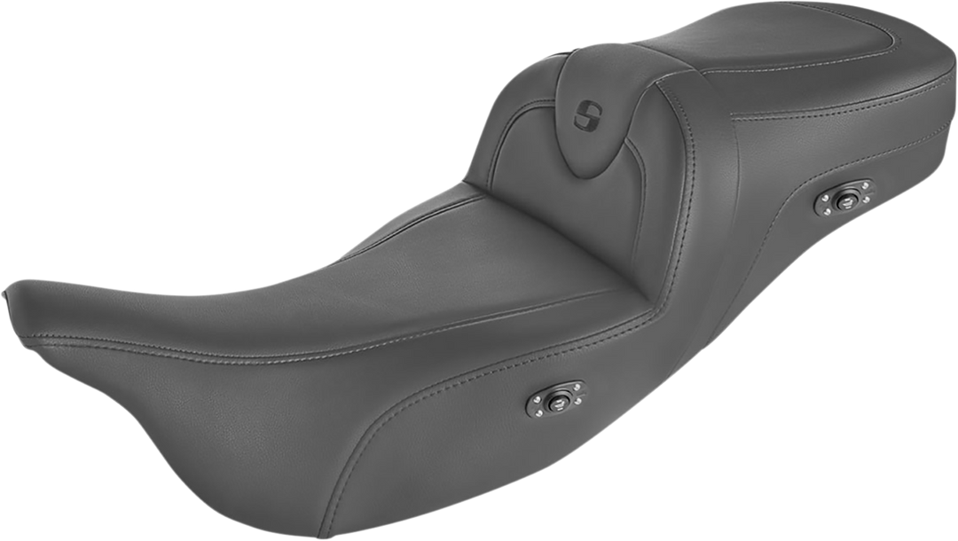 SADDLEMEN Heated RoadSofa™ Seat - Without Backrest - Black w/ Black Stitching - FL '09-'24 808-07B-187THCT