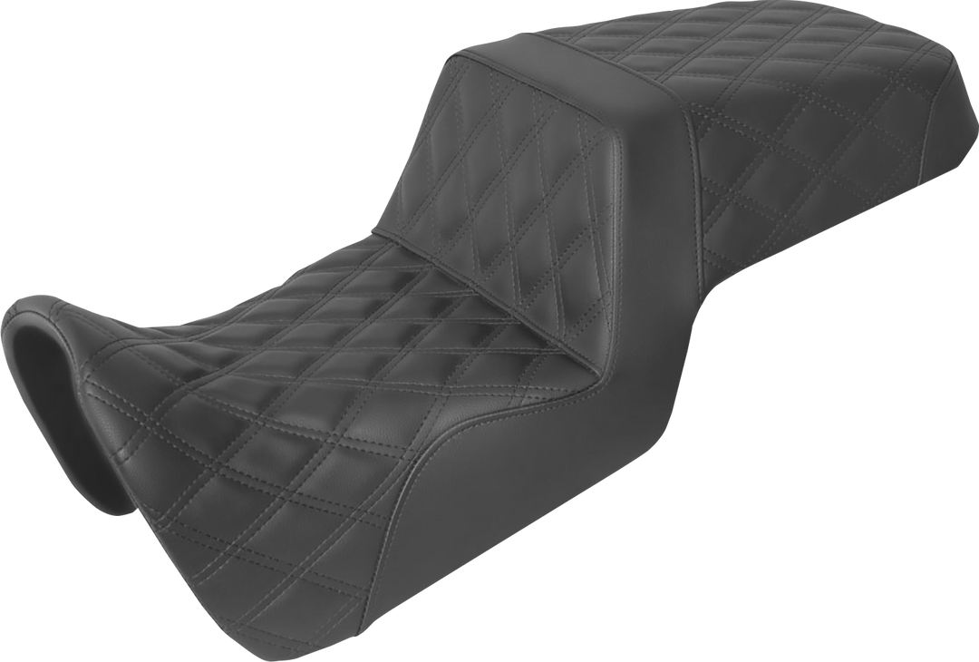 SADDLEMEN Step-Up Seat - Full Lattice Stitch - Black - Pan America '21-'24 821-34-175