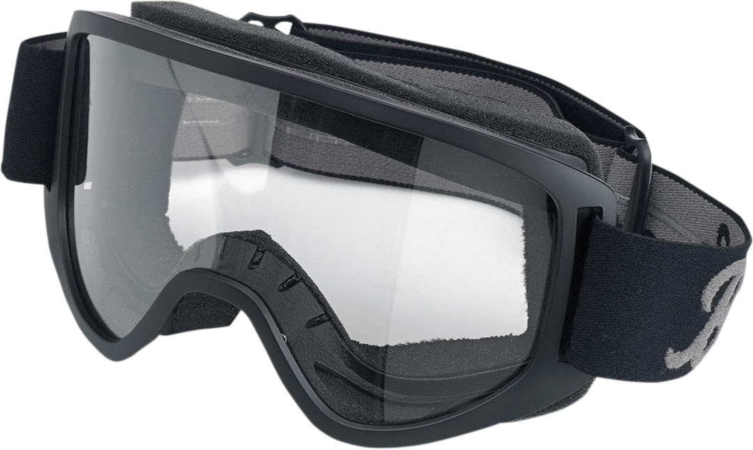 BILTWELL Moto 2.0 Goggle - Script - Black - Clear Lens 2101-5101-011