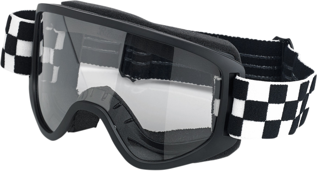 BILTWELL Moto 2.0 Goggle - Checkers - Black - Clear Lens 2101-5101-014