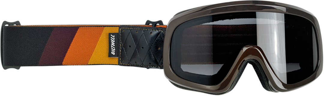 BILTWELL Overland 2.0 Goggle - Tri-Stripe - Gold/Rust/Brown - Smoke Lens 2111-0802-004