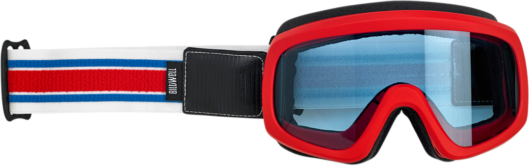 BILTWELL Overland 2.0 Goggle - Racer - Red/White/Blue - Blue Lens 2111-5605-007