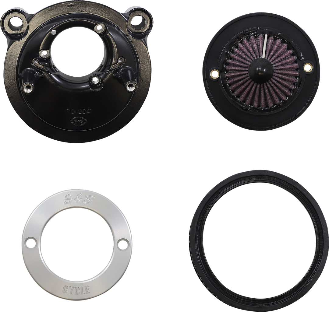 S&S CYCLE Air Stinger Stealth Air Cleaner Kit - Black Chrome Ring 170-0724A