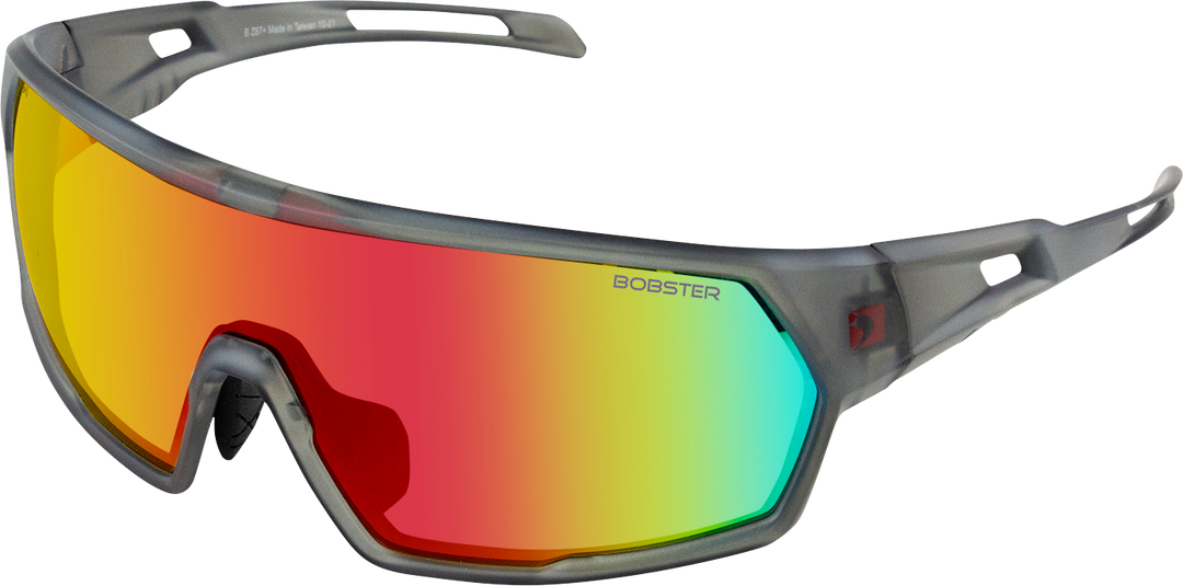 BOBSTER Speed Sunglasses - Matte Clear Gray - Smoke Crimson Mirror Lens BSPE01