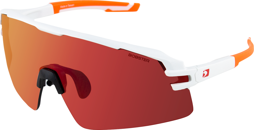 BOBSTER Flash Sunglasses - Matte White/Orange - Smoke Black Red Revo Lens BFLA01