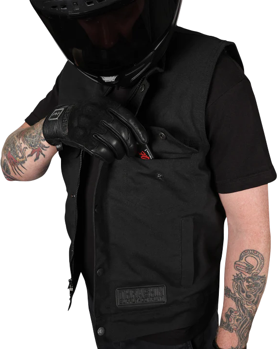 THRASHIN SUPPLY CO. Nightrider v2 Riding Vest - Black - XL - TMJ-12-11