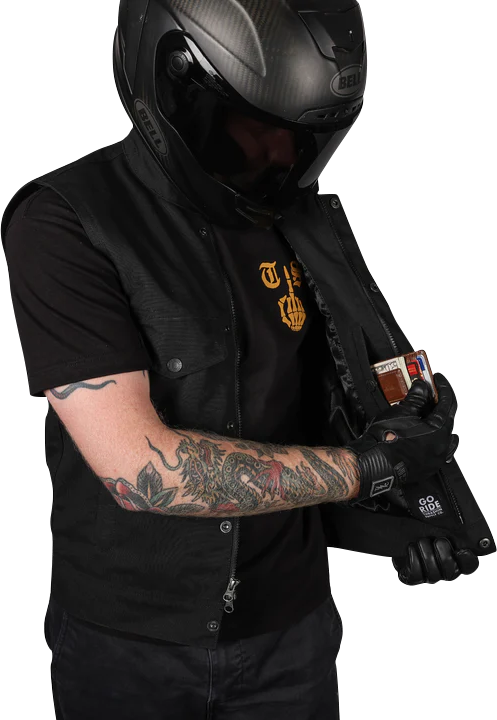 THRASHIN SUPPLY CO. Nightrider v2 Riding Vest - Black - Large - TMJ-12-10