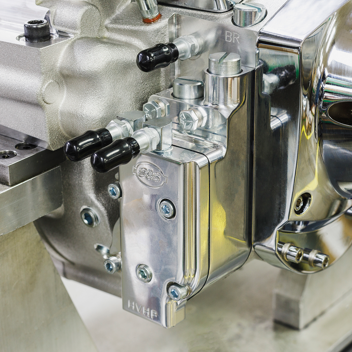 S&S CYCLE V124 Long Block Engine - Chrome/Natural - Big Twin | Custom Chasis w/Alternator-Style Primary 310-1160