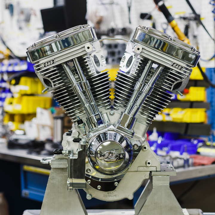 S&S CYCLE V111 Long-Block Engine- Natural - 84-'99 Custom Chasis w/Alternator Style Primary 310-1157