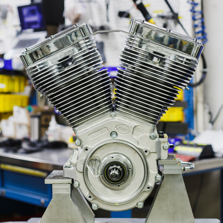 S&S CYCLE V111 Long-Block Engine- Natural - 84-'99 Custom Chasis w/Alternator Style Primary 310-1157