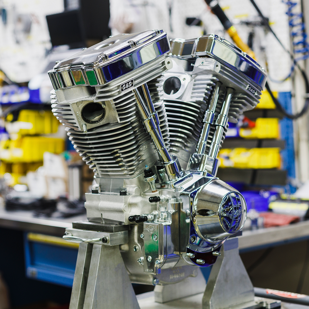 S&S CYCLE V111 Long-Block Engine- Natural - 84-'99 Custom Chasis w/Alternator Style Primary 310-1157