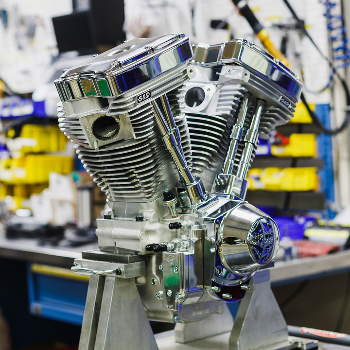 S&S CYCLE V111 Long-Block Engine- Natural - 84-'99 Custom Chasis w/Alternator Style Primary 310-1157