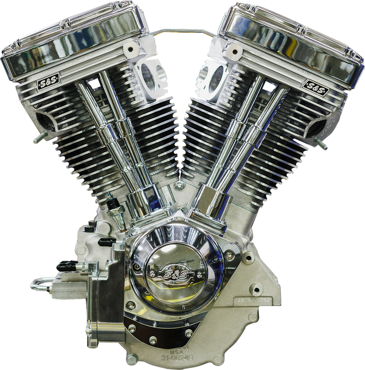 S&S CYCLE V111 Long-Block Engine- Natural - 84-'99 Custom Chasis w/Alternator Style Primary 310-1157