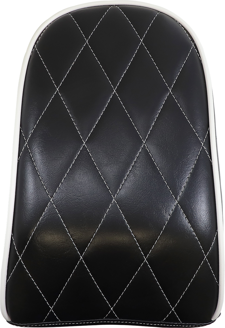 LE PERA Bare Bones Pillion Pad - Diamond - Black w/ White Stitch - FL/FX '18-'25 LYB-007PDMWTP