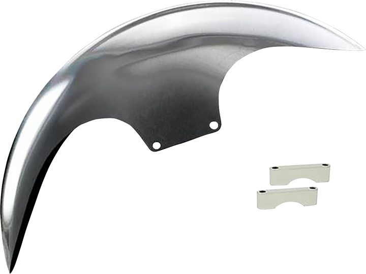 PAUL YAFFE BAGGER NATION Cafe Front Fender - 21" - Chrome Spacers PYO:CAFE-21-13E-C