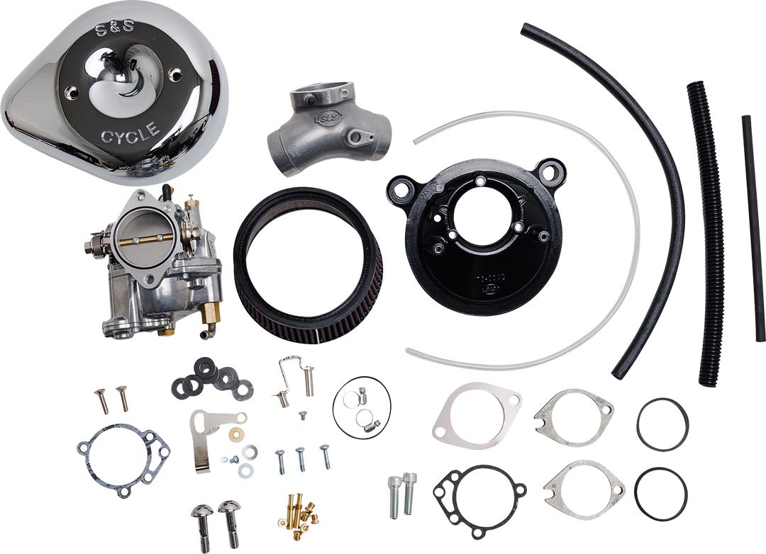 S&S CYCLE Super E Carburetor with Stealth Air Cleaner Kit - Chrome - Evolution Big Twin 110-0145