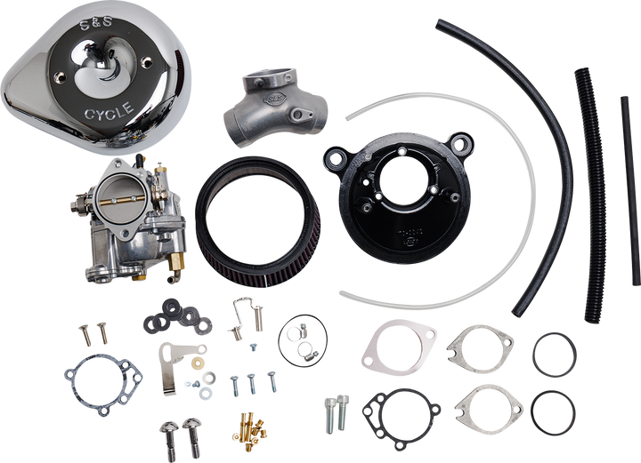 S&S CYCLE Super E Carburetor with Stealth Air Cleaner Kit - Chrome - Evolution Big Twin 110-0145