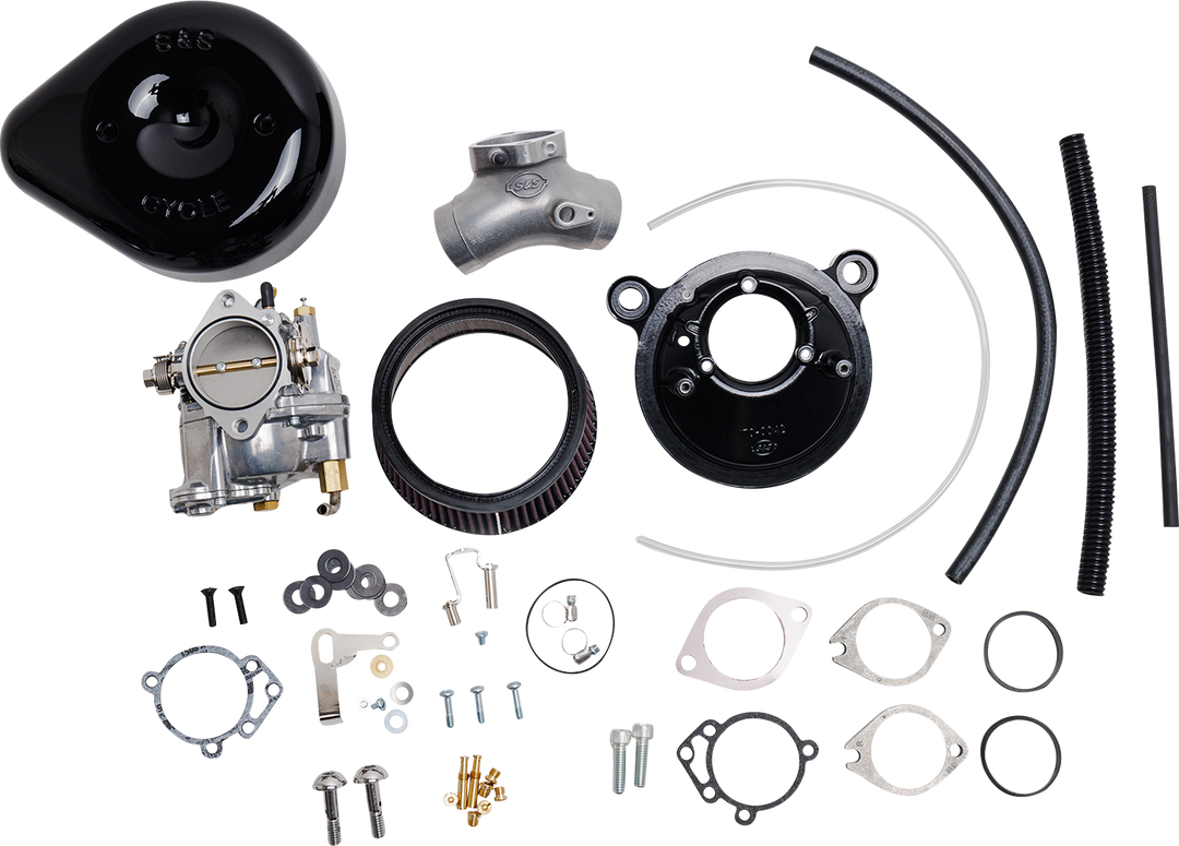 S&S CYCLE Super E Carburetor with Stealth Air Cleaner Kit - Gloss Black - Evolution Big Twin 110-0146