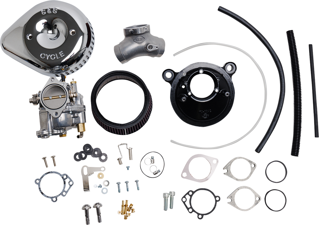 S&S CYCLE Super G Carburetor with Stealth Air Cleaner Kit - Chrome - Evolution Big Twin 110-0147