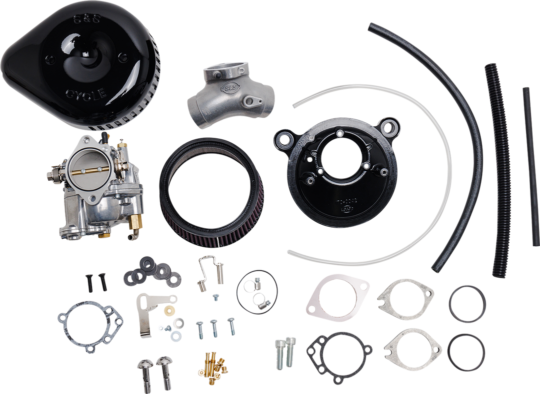S&S CYCLE Super G Carburetor with Stealth Air Cleaner Kit - Gloss Black - Evolution Big Twin 110-0148