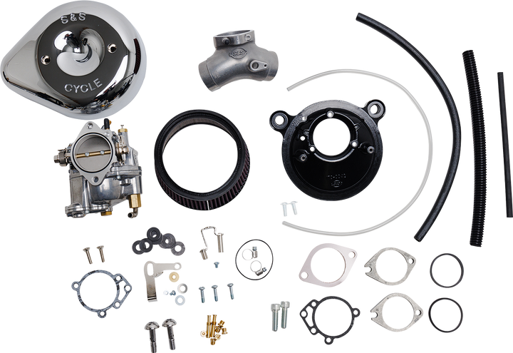 S&S CYCLE Super E Carburetor with Stealth Air Cleaner Kit - Chrome - Twin Cam 110-0151