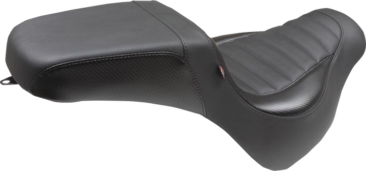 MUSTANG Squareback Seat - Black - Tuck-n-Roll - Fat Bob '18-'23 76005