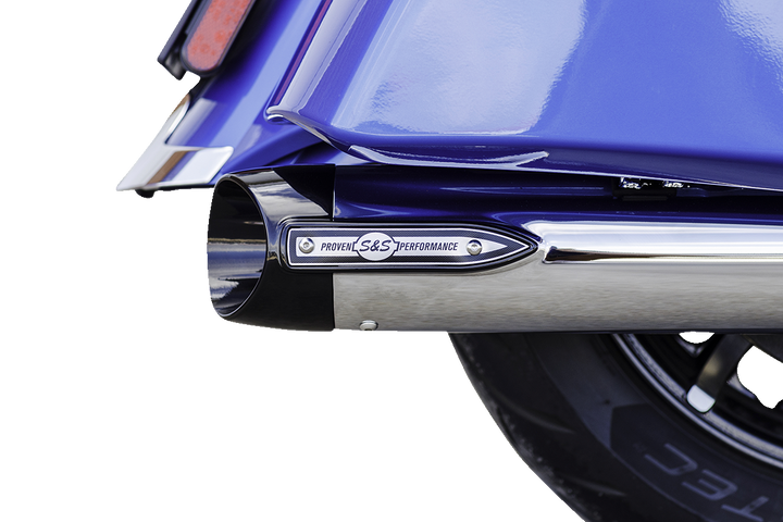 S&S CYCLE 4" Broadhead Slip-On Mufflers - Slash Cut - Chrome 550-1076