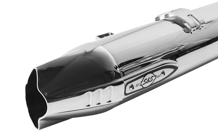 S&S CYCLE 4" Broadhead Slip-On Mufflers - Fishtail - Chrome 550-1077