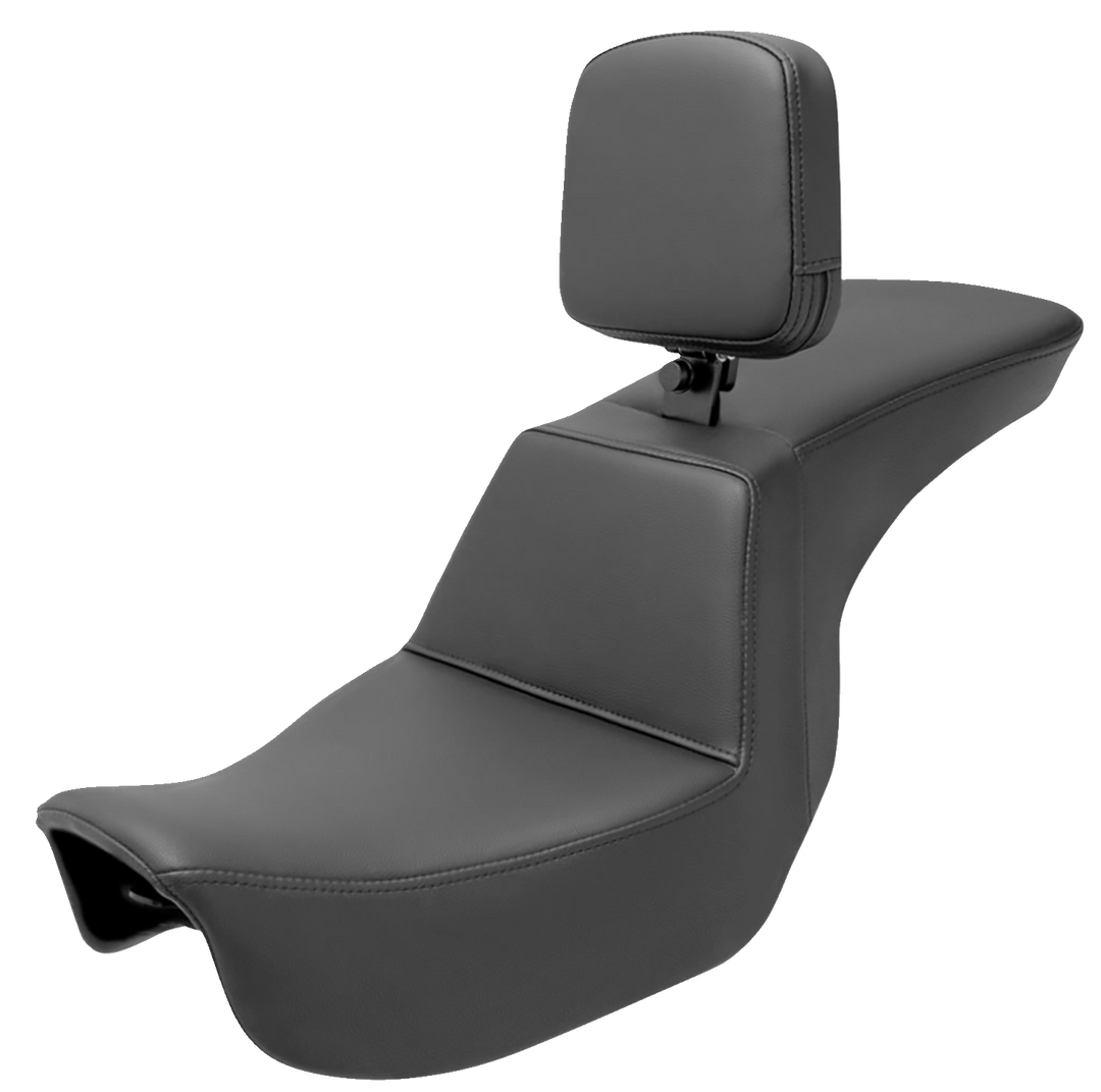 SADDLEMEN Tour Step-Up Seat - Rider Backrest - Plain - Dyna '06-'17 - 806-04-194BR