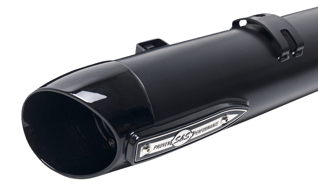 S&S CYCLE 4" Broadhead Slip-On Mufflers - Slash Cut - Black 550-1075