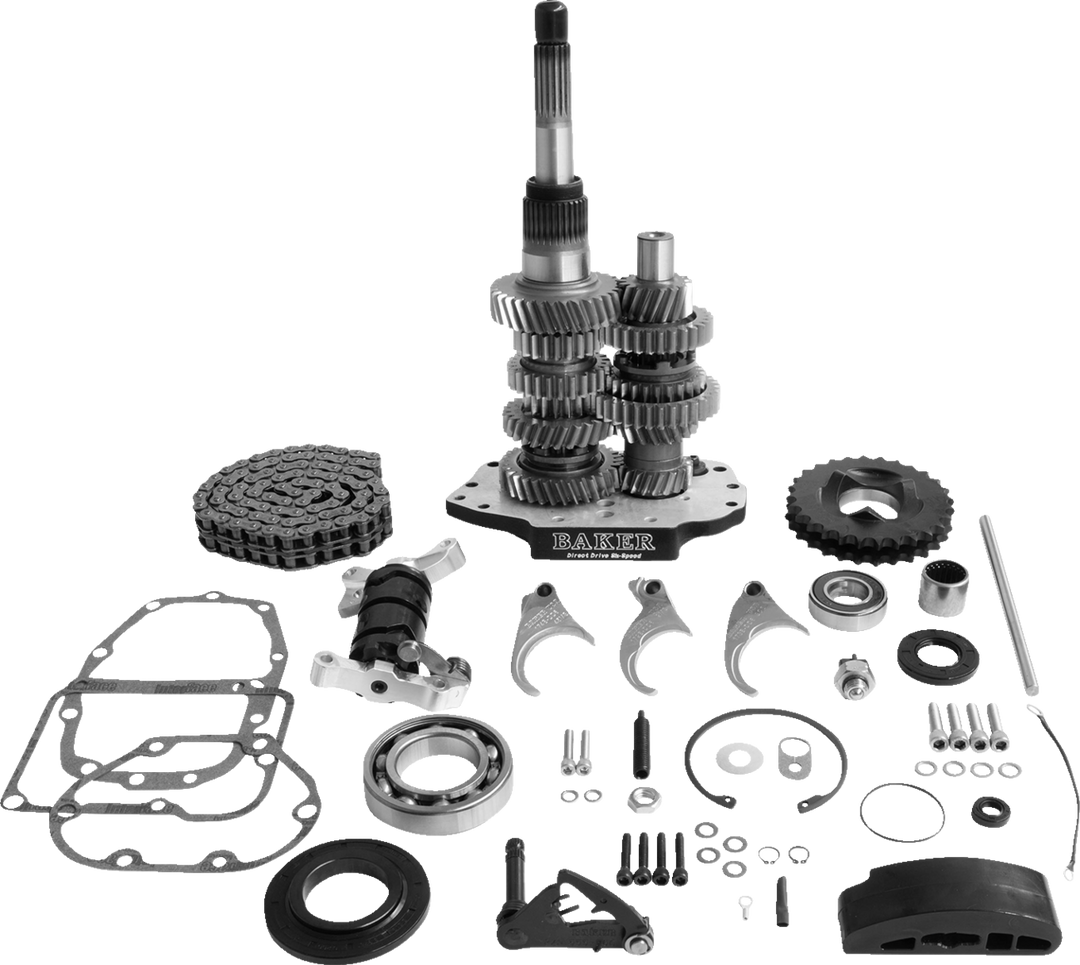 BAKER DRIVETRAIN Direct Drive Gear Set - 6-Speed - Black - '90-'97 Softail/Dyna DD6-411L-03