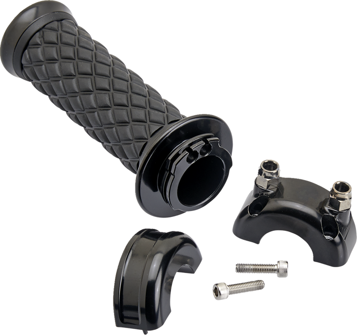 BILTWELL Alumicore Grips - Custom - Black 6606-201-01