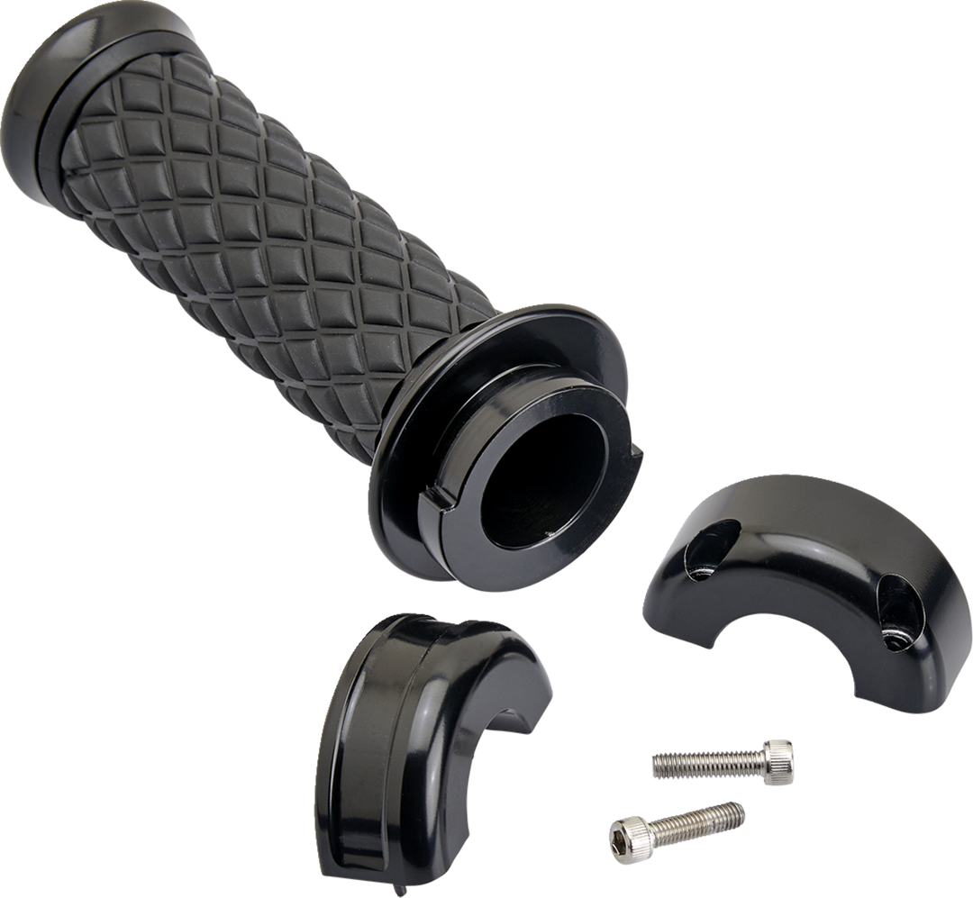 BILTWELL Alumicore Grips - Custom - Black 6606-201-01