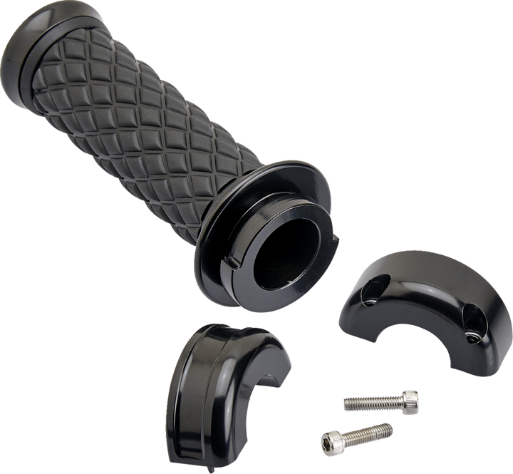 BILTWELL Alumicore Grips - Custom - Black 6606-201-01