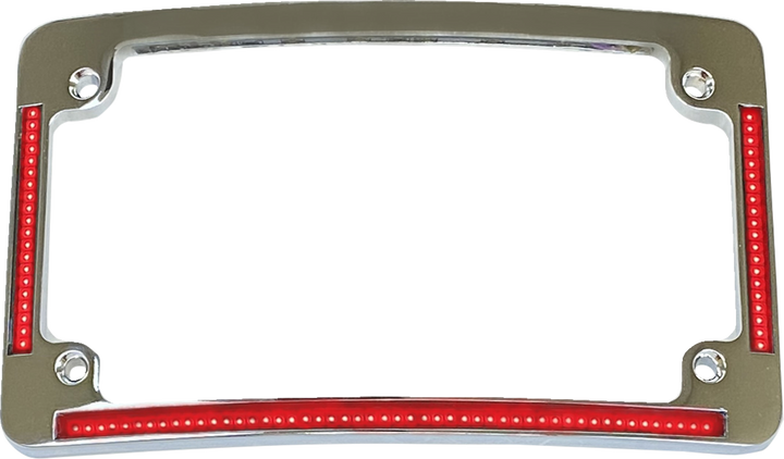 CUSTOM DYNAMICS License Plate Frame - Red/White LED - Chrome TF08-C