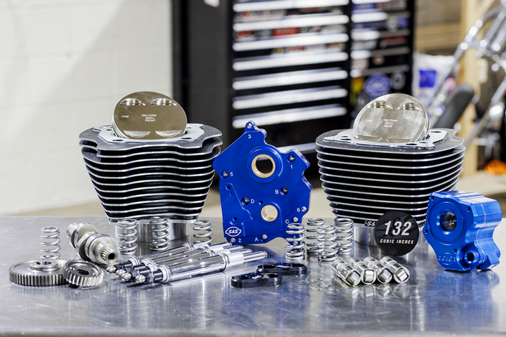 S&S CYCLE 132" Power Package Engine Performance Kit - Chain Drive - Oil Cooled - Highlighted Fins - M8 - 310-1238