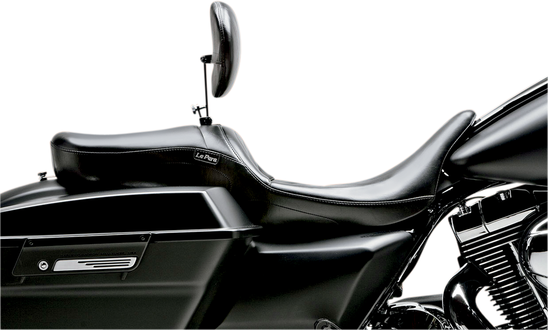 LE PERA Maverick Seat - with Backrest - Smooth - Black - FL '08-'25 LK-957BRS