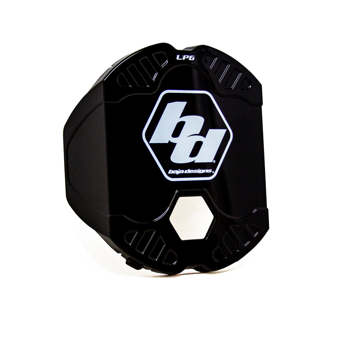 Baja Designs DOT LP6 LED Headlight Kit 2014-2023 Harley Davidson Street Glide (White) Baja DesignsLP6, Single Rock Guard, Black